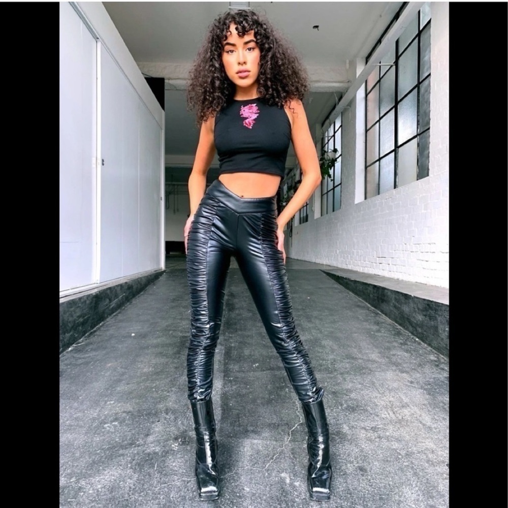 I.Am.Gia Temperance Vegan Leather Pant In Black View 2